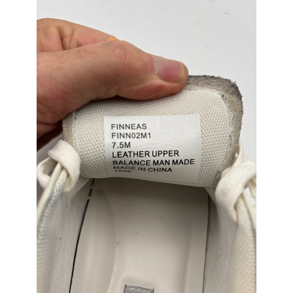 Steve Madden Finneas Men's Leather Sneakers Size 7.5 White Cream Brown Low Top